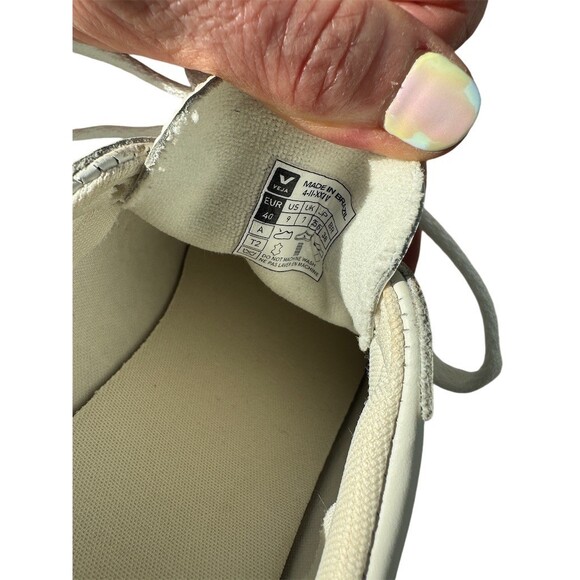 Veja Esplar Low Top Sneakers Womens US 9 White Lace Up Logo Suede Heel - Picture 3 of 7